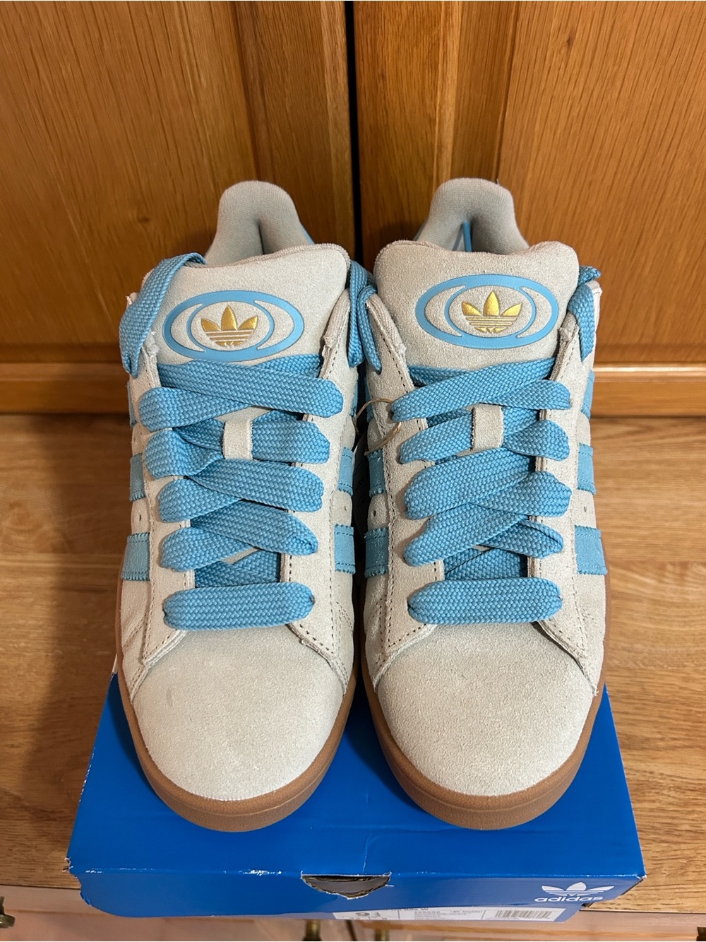 adidas Campus 00s W Beige Suede Sneakers with Light Blue Accents